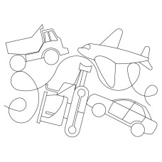 Truck Bulldozer Plane Pattern